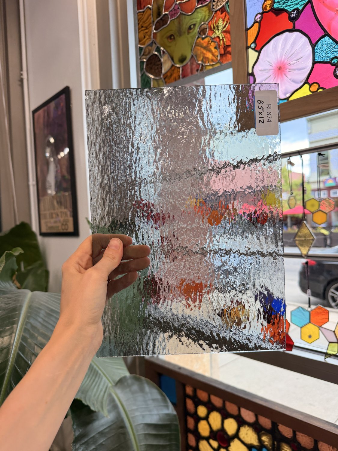 Gray Transparent Oceanside Rough Rolled Sheet Glass Fusible 96 COE – RL674