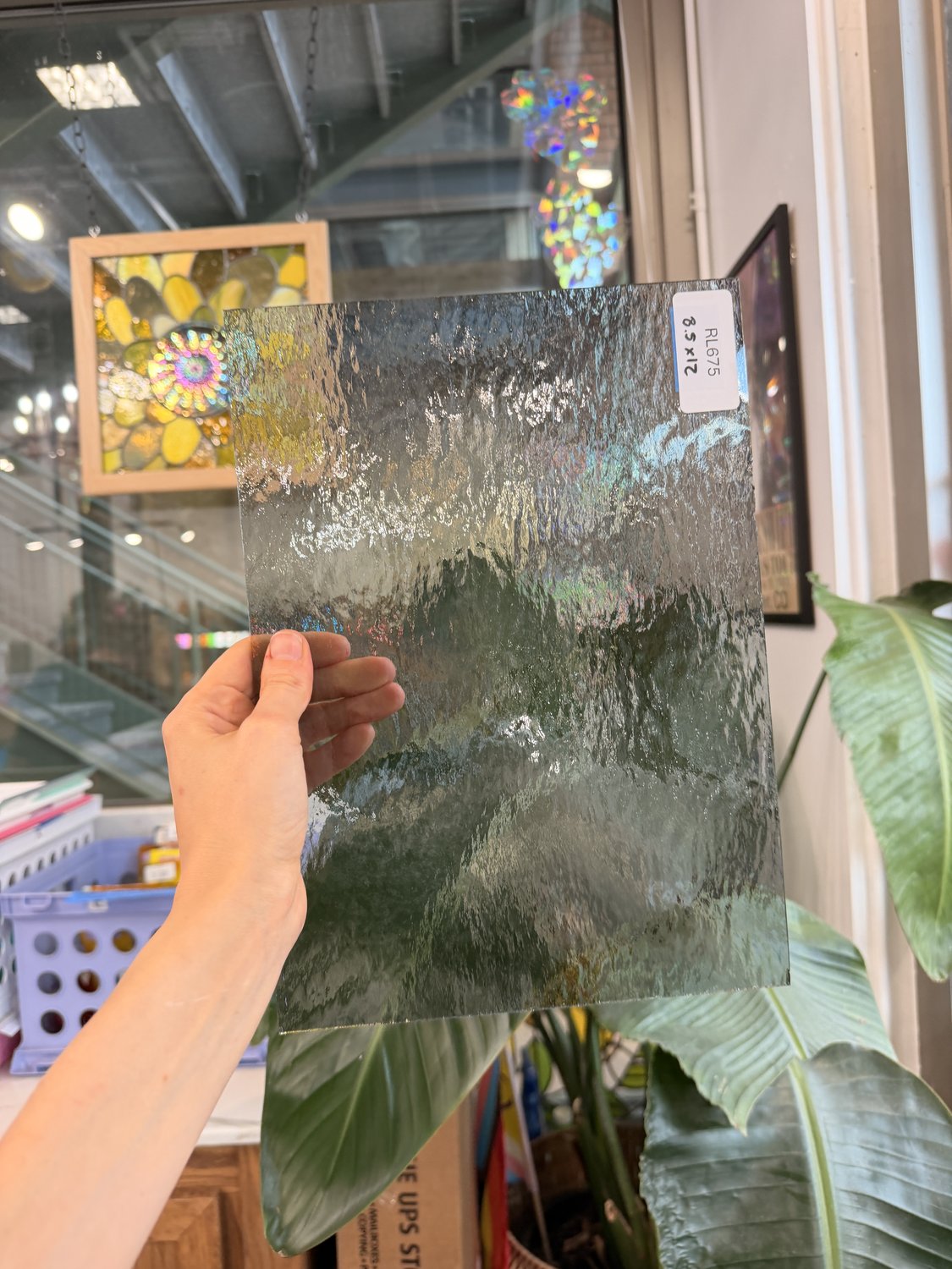 Gray Transparent Oceanside Rough Rolled Sheet Glass Fusible 96 COE – RL675