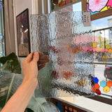 Gray Transparent Oceanside Rough Rolled Sheet Glass Fusible 96 COE – RL675