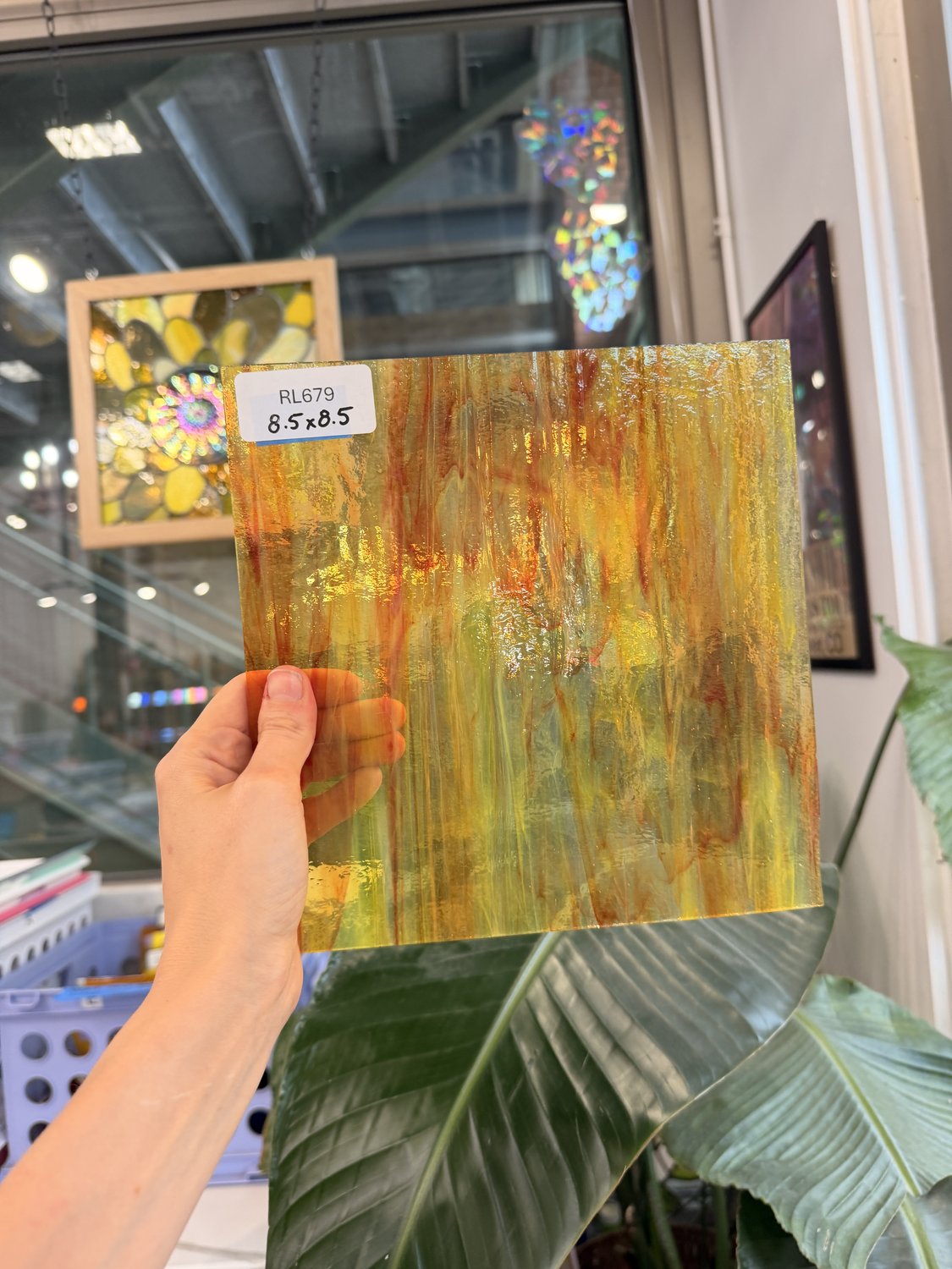 Red Yellow Clear Wispy Sheet Glass – RL679