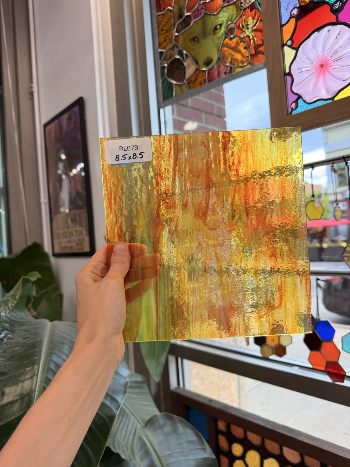 Red Yellow Clear Wispy Sheet Glass – RL679