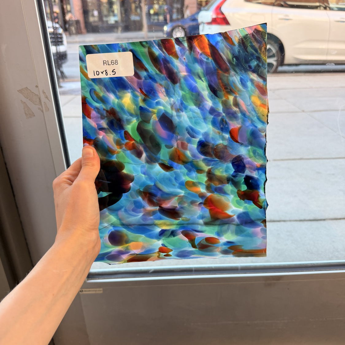 Transparent Multicolored Fremont (S1 48/Multi) Mouthblown Sheet Glass