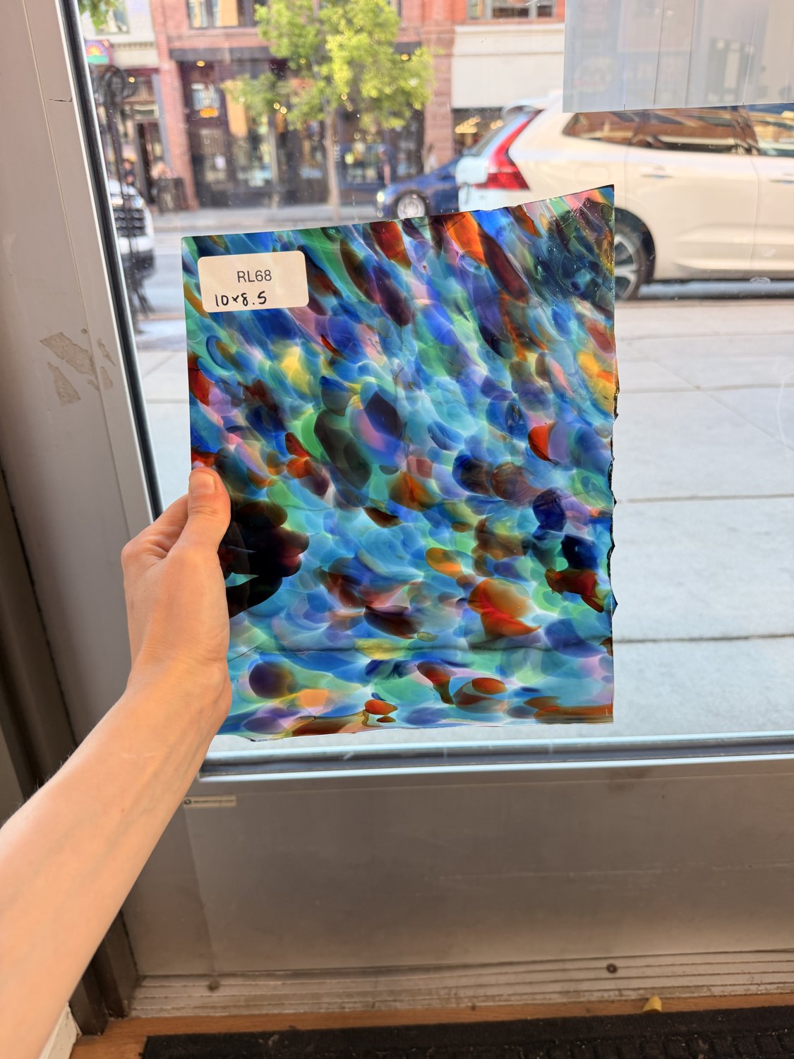 Transparent Multicolored Fremont (S1 48/Multi) Mouthblown Sheet Glass