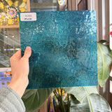 Caribbean Blue Florentine Transparent Textured Wissmach Sheet Glass – RL680