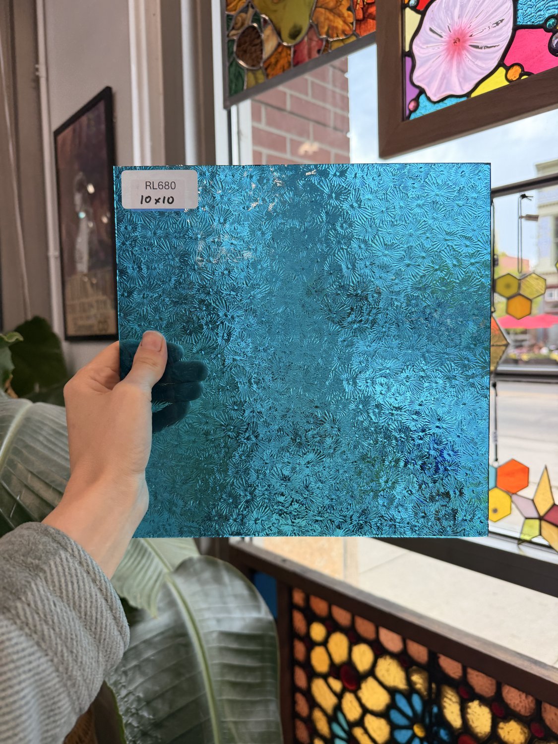 Caribbean Blue Florentine Transparent Textured Wissmach Sheet Glass – RL680