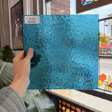 Caribbean Blue Florentine Transparent Textured Wissmach Sheet Glass – RL680