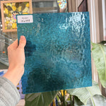 Caribbean Blue Florentine Transparent Textured Wissmach Sheet Glass – RL681