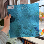 Caribbean Blue Florentine Transparent Textured Wissmach Sheet Glass – RL681