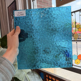 Caribbean Blue Florentine Transparent Textured Wissmach Sheet Glass – RL681