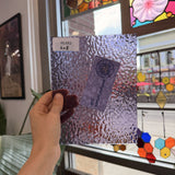 Purple Transparent Textured English Muffle Sheet Glass