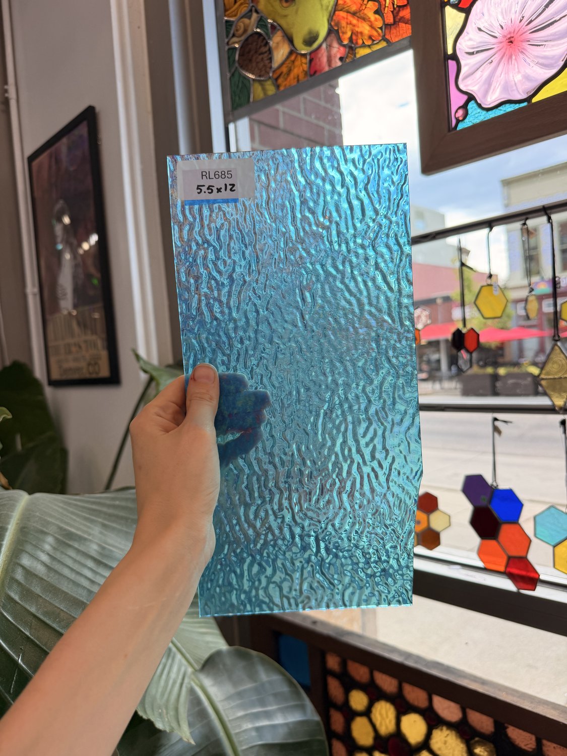 Tahitian Blue Iridescent Ripple Wissmach Sheet Glass – RL685