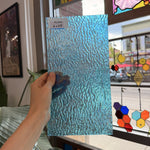 Tahitian Blue Iridescent Ripple Wissmach Sheet Glass – RL686