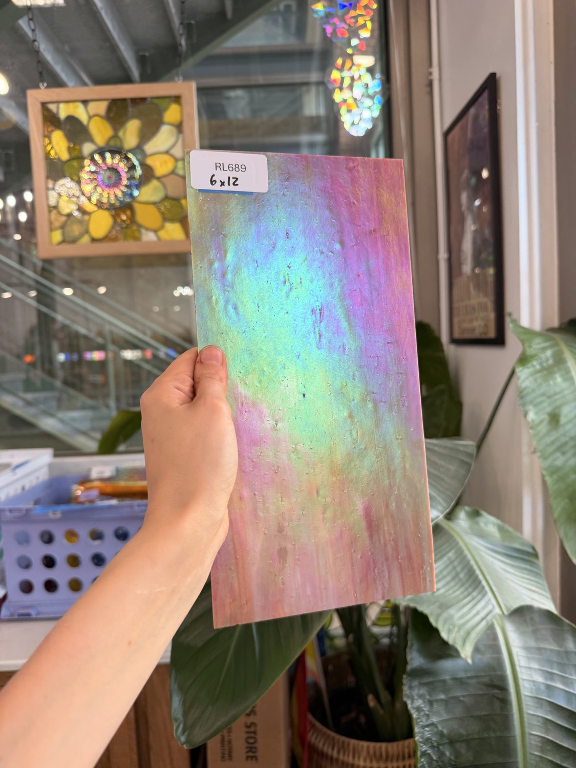 Iridescent Terracotta Red Opal Sheet Glass