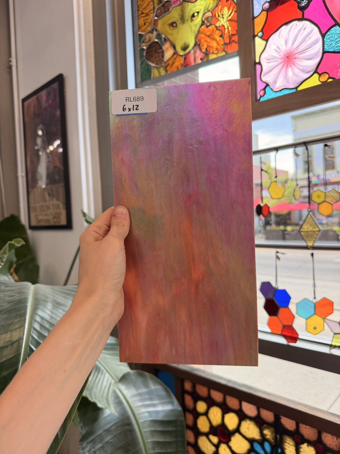 Iridescent Terracotta Red Opal Sheet Glass