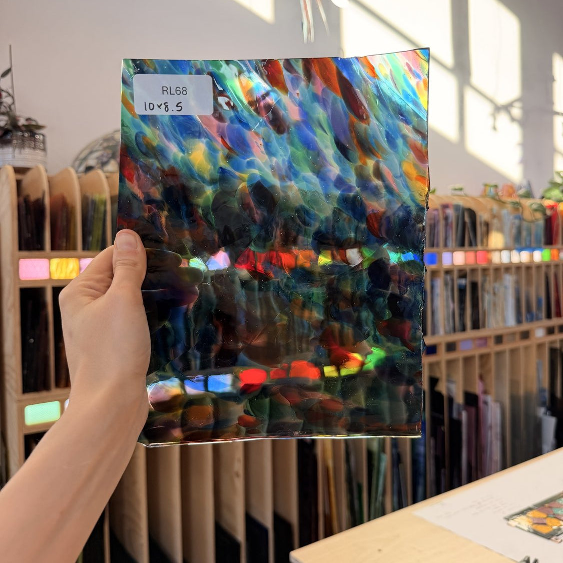 Transparent Multicolored Fremont (S1 48/Multi) Mouthblown Sheet Glass