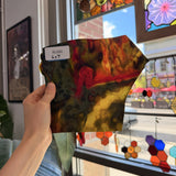Mixed Red Green Amber Mottled Sheet Glass