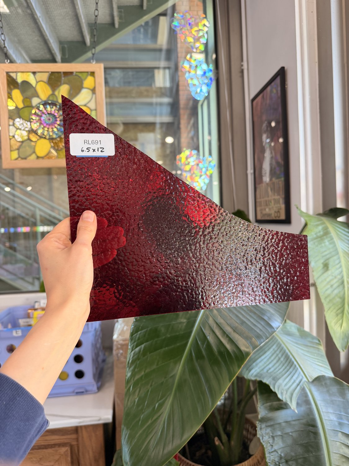 Transparent Red Hammered Wissmach Sheet Glass – RL691