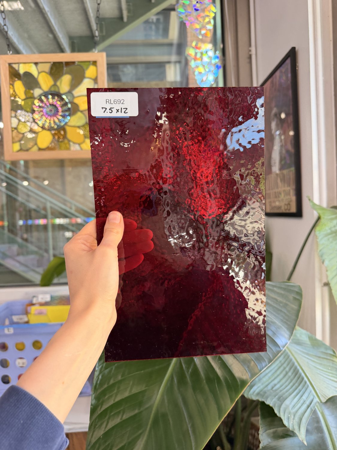 Transparent Red Hammered Wissmach Sheet Glass – RL692