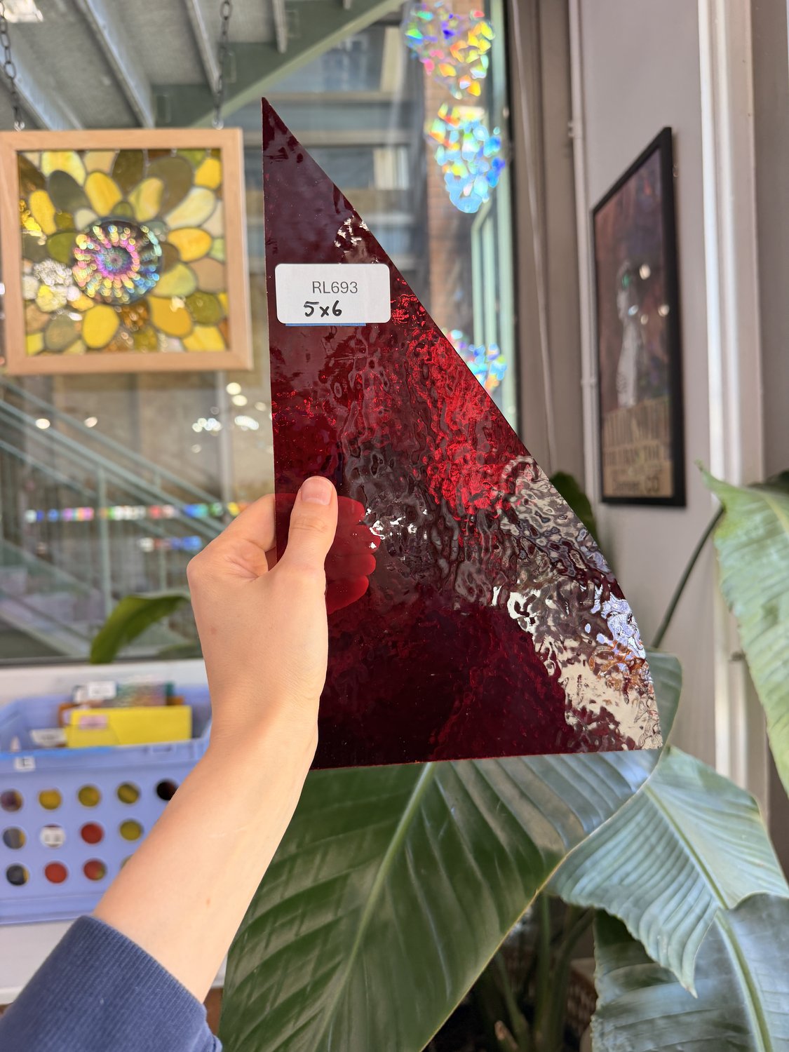 Transparent Red Hammered Wissmach Sheet Glass – RL693