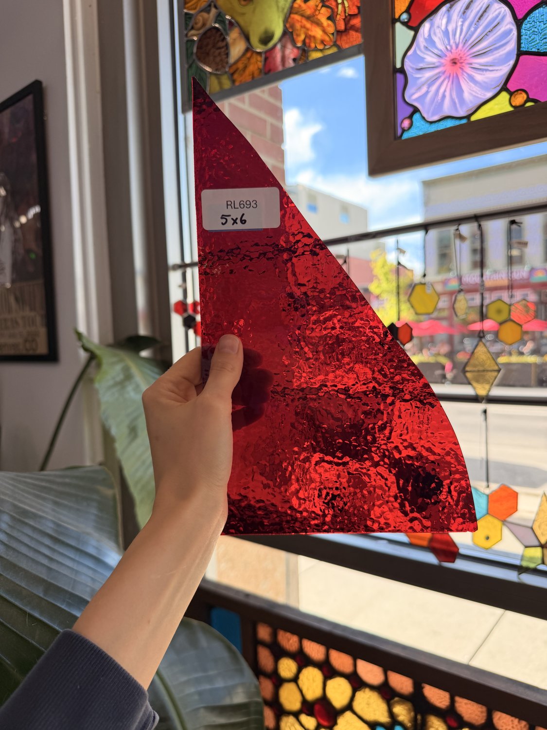 Transparent Red Hammered Wissmach Sheet Glass – RL693