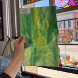 Green Yellow Mixed Vintage Uroboros Sheet Glass