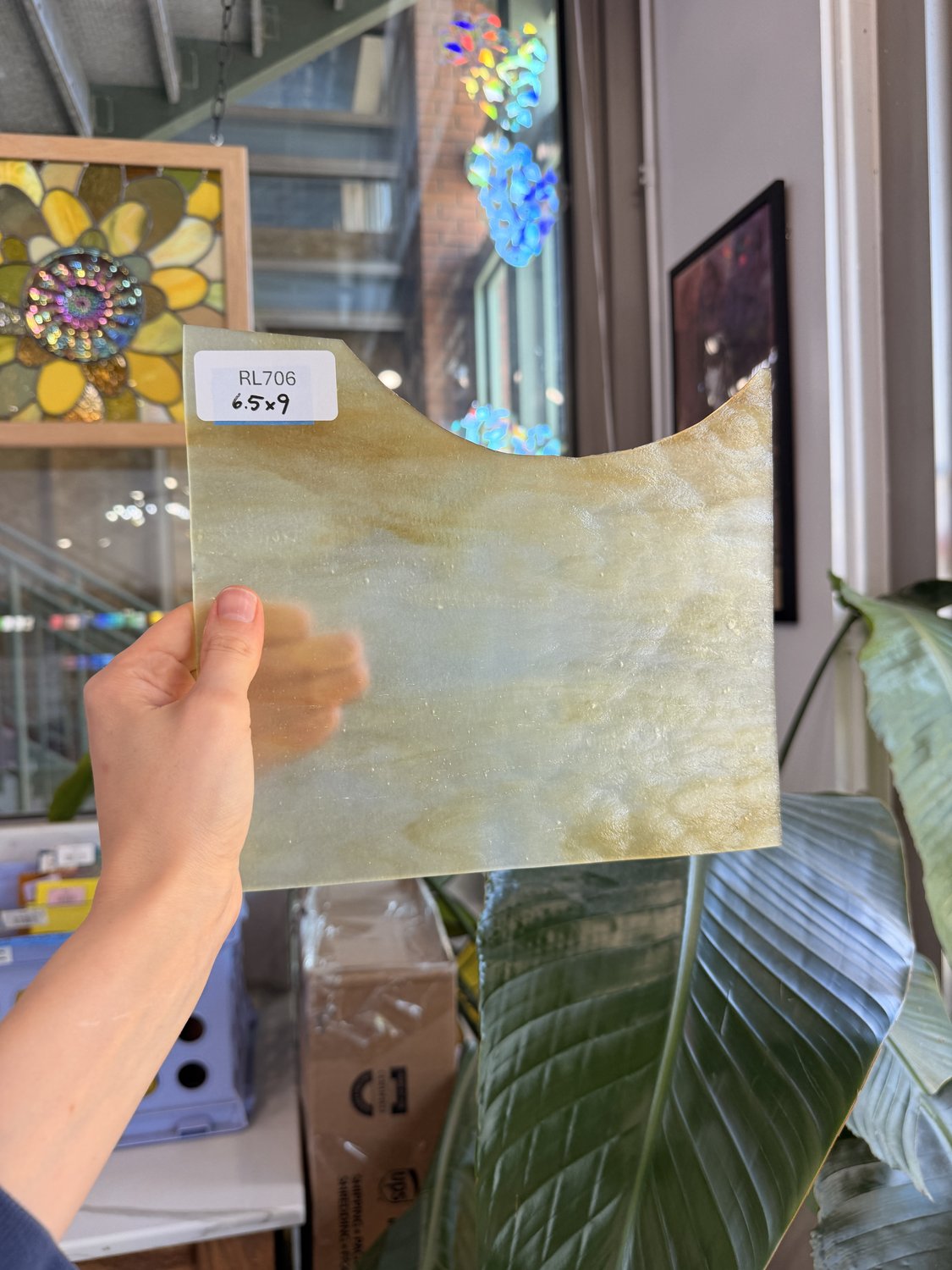 White Yellow Stipple Youghiogheny Sheet Glass