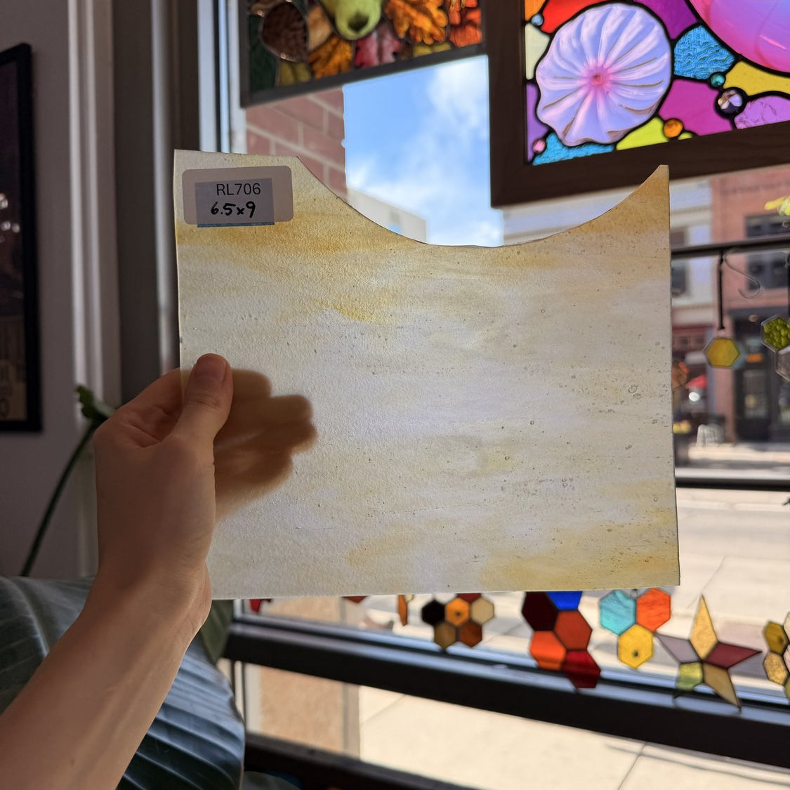 White Yellow Stipple Youghiogheny Sheet Glass