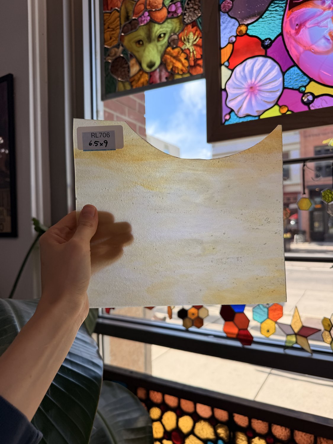 White Yellow Stipple Youghiogheny Sheet Glass