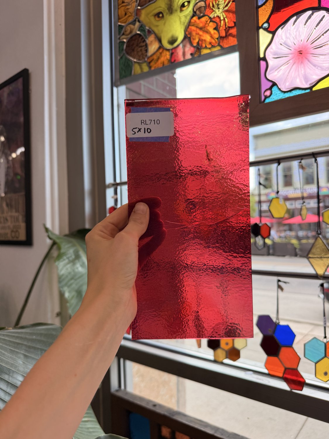 Dark Cranberry Rainbow Iridescent Bullseye Sheet Glass Fusible 90 COE