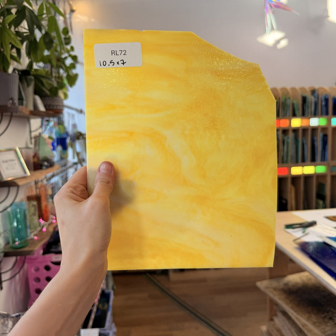 Yellow White Wispy Mixed Armstrong Sheet Glass