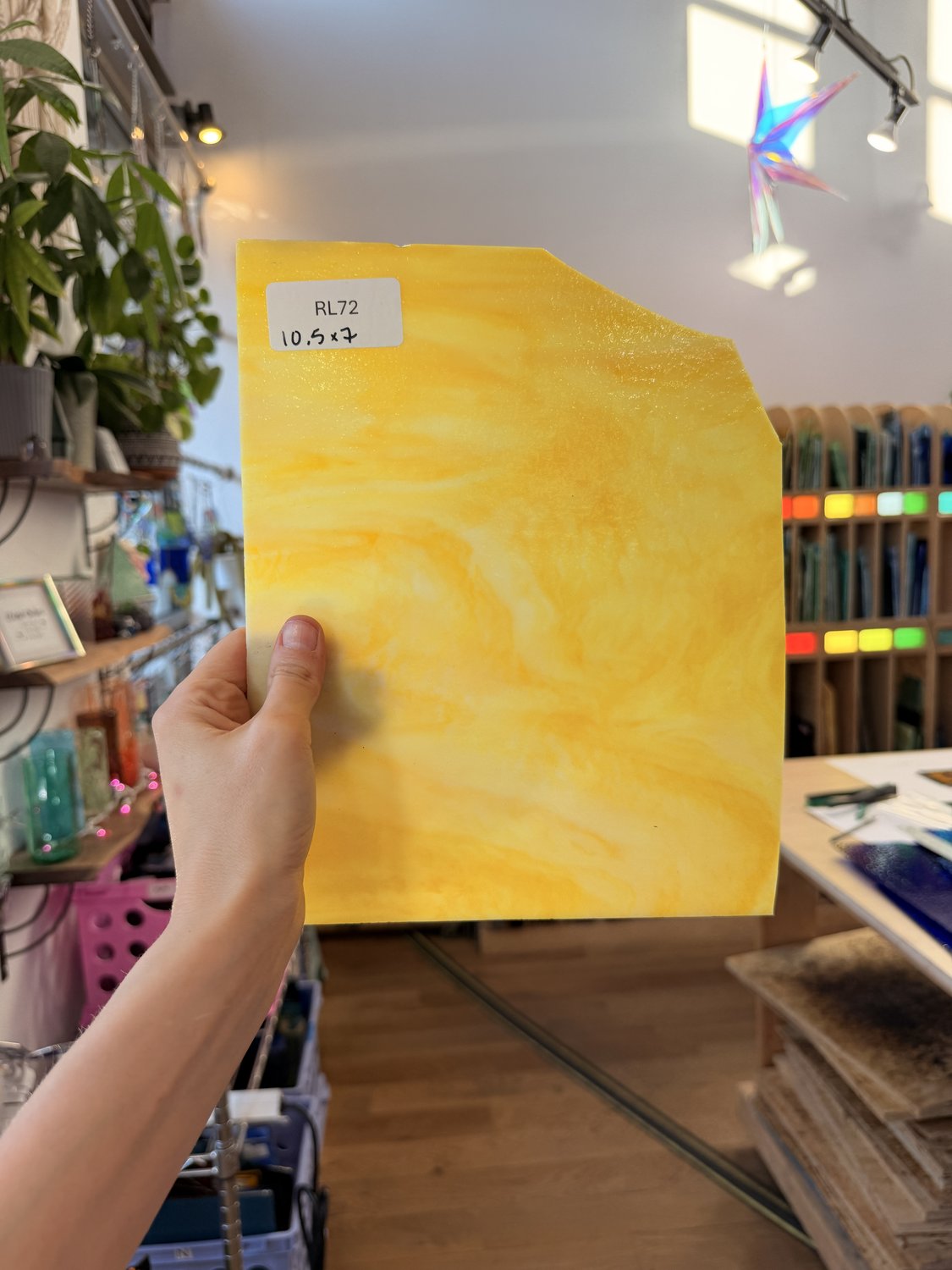 Yellow White Wispy Mixed Armstrong Sheet Glass