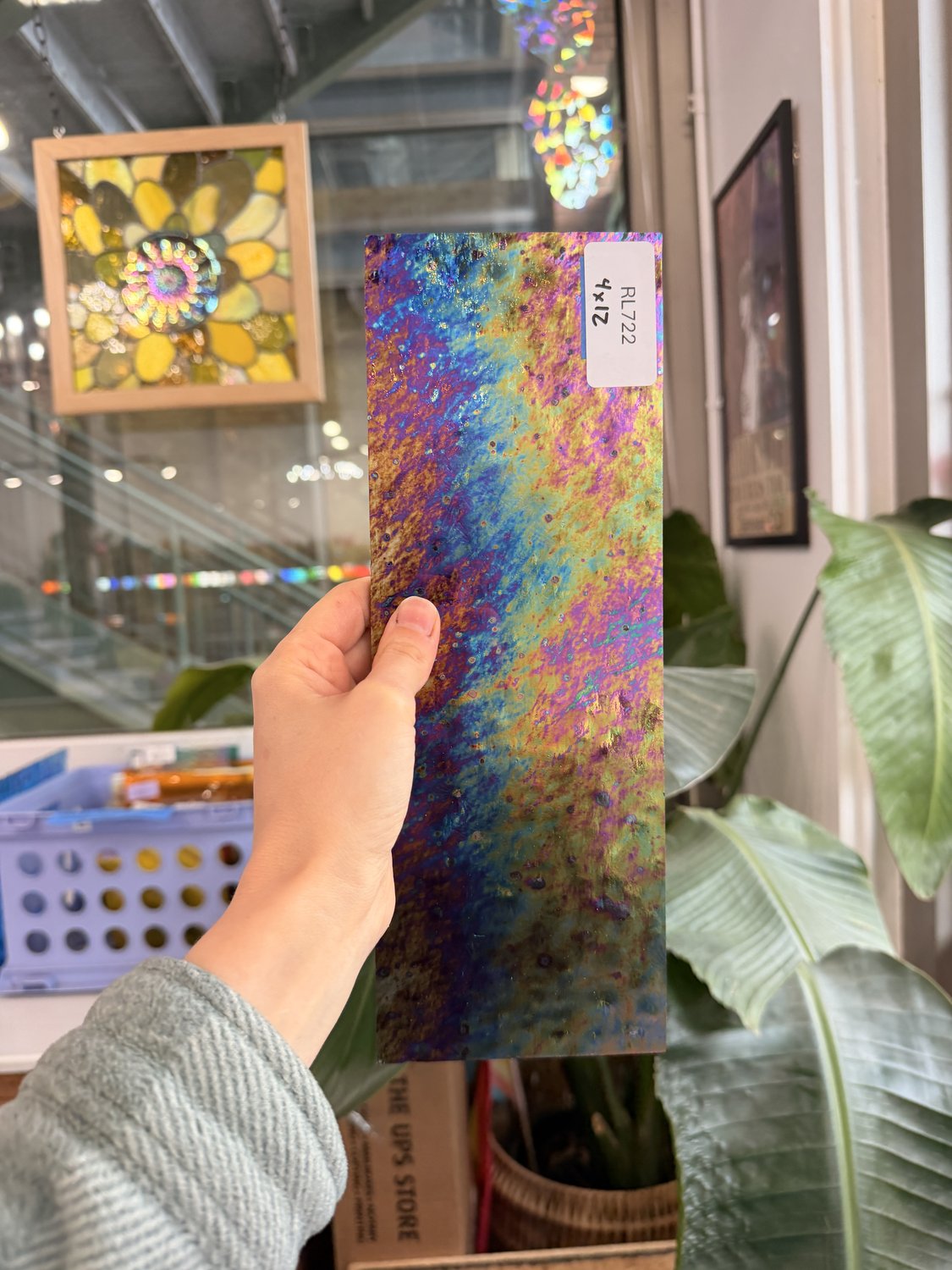 Iridescent Purple 311V Florentine Textured Transparent Wissmach Sheet Glass – RL722