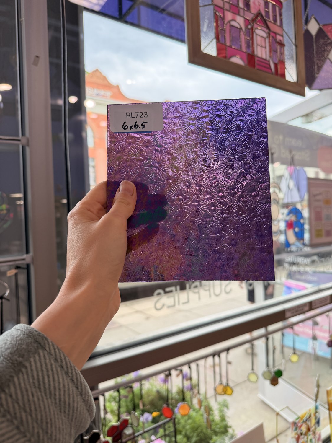 Iridescent Purple 311V Florentine Textured Transparent Wissmach Sheet Glass – RL723
