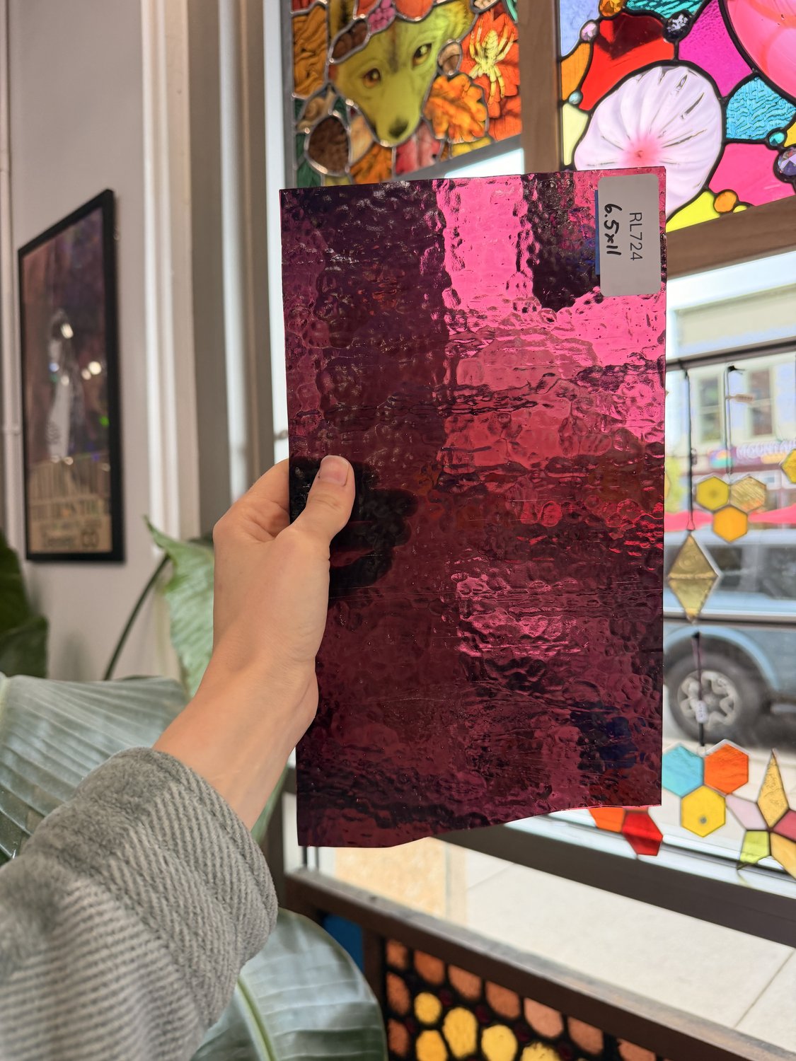 Merlot Pink Red Transparent Textured Sheet Glass – RL724