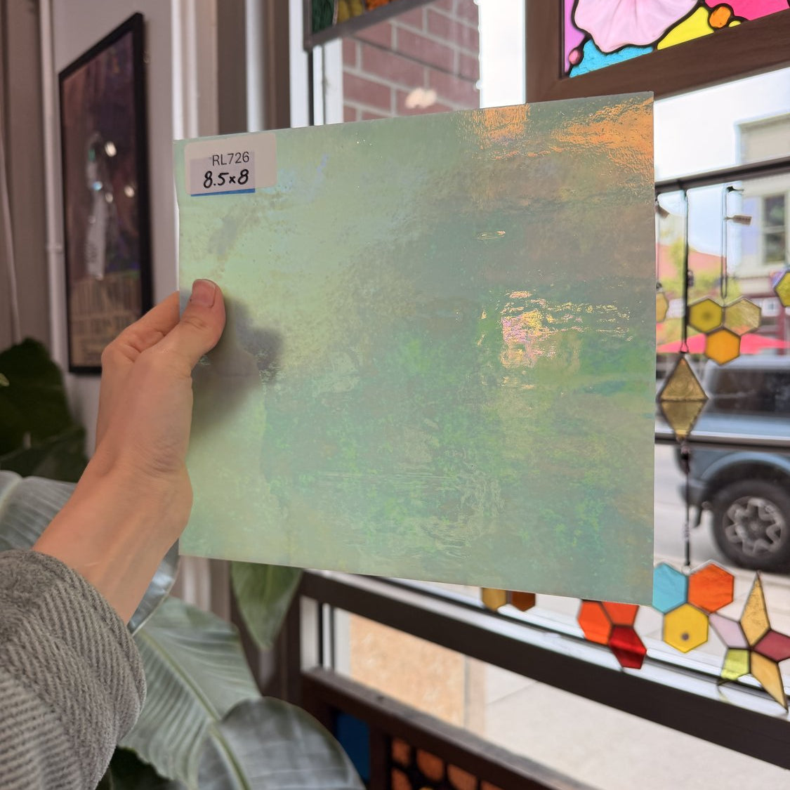 Mint Green Luminescent Wissmach Sheet Glass Fusible 96 COE