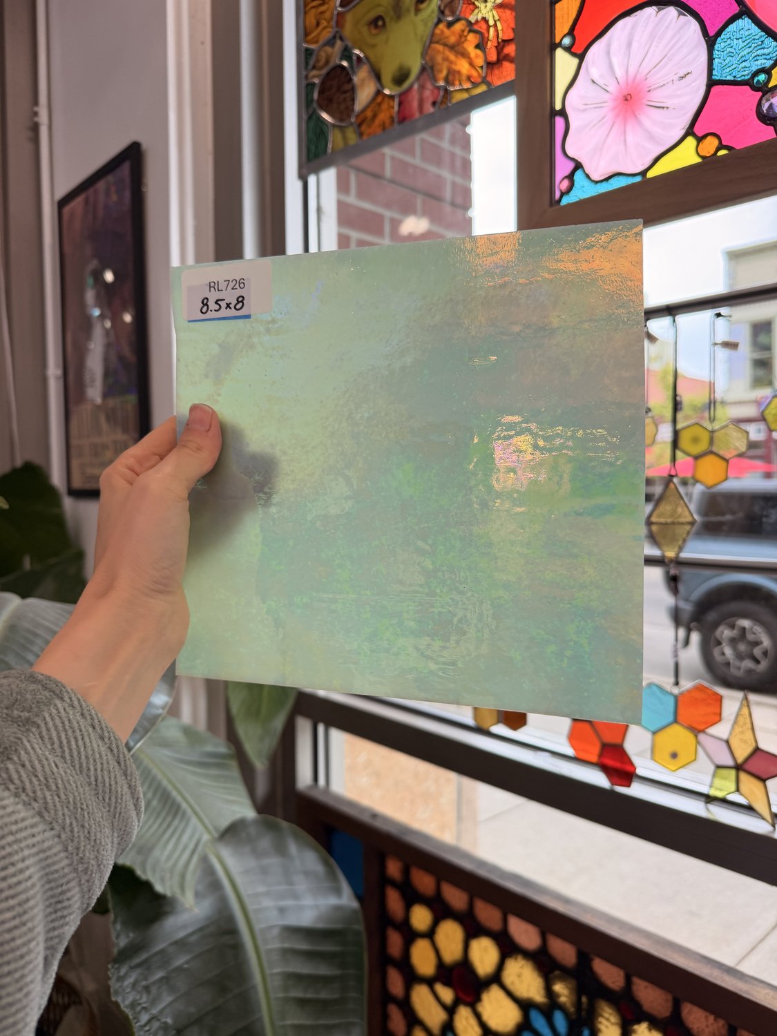 Mint Green Luminescent Wissmach Sheet Glass Fusible 96 COE