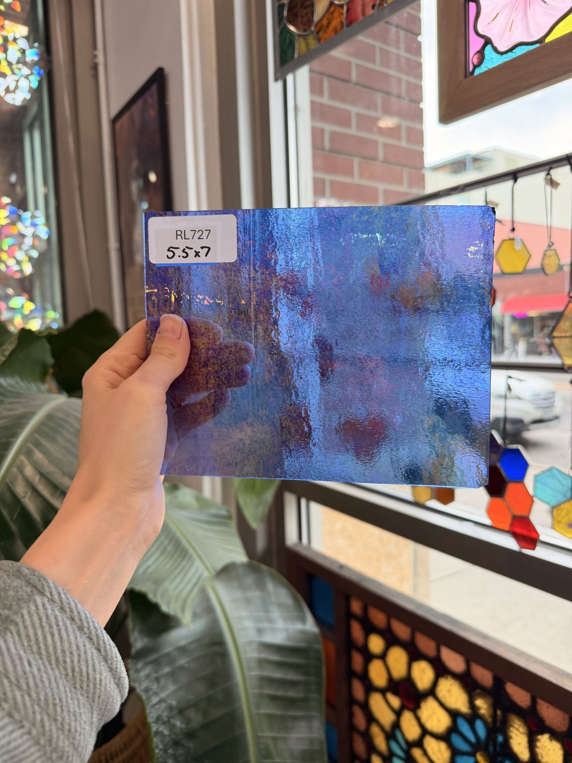 Periwinkle Blue Transparent Luminescent Wissmach Fusible 96 COE Sheet Glass