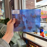 Periwinkle Blue Transparent Luminescent Wissmach Fusible 96 COE Sheet Glass