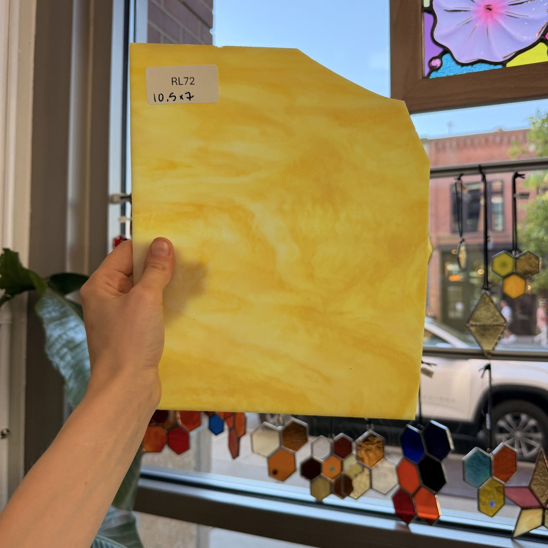 Yellow White Wispy Mixed Armstrong Sheet Glass