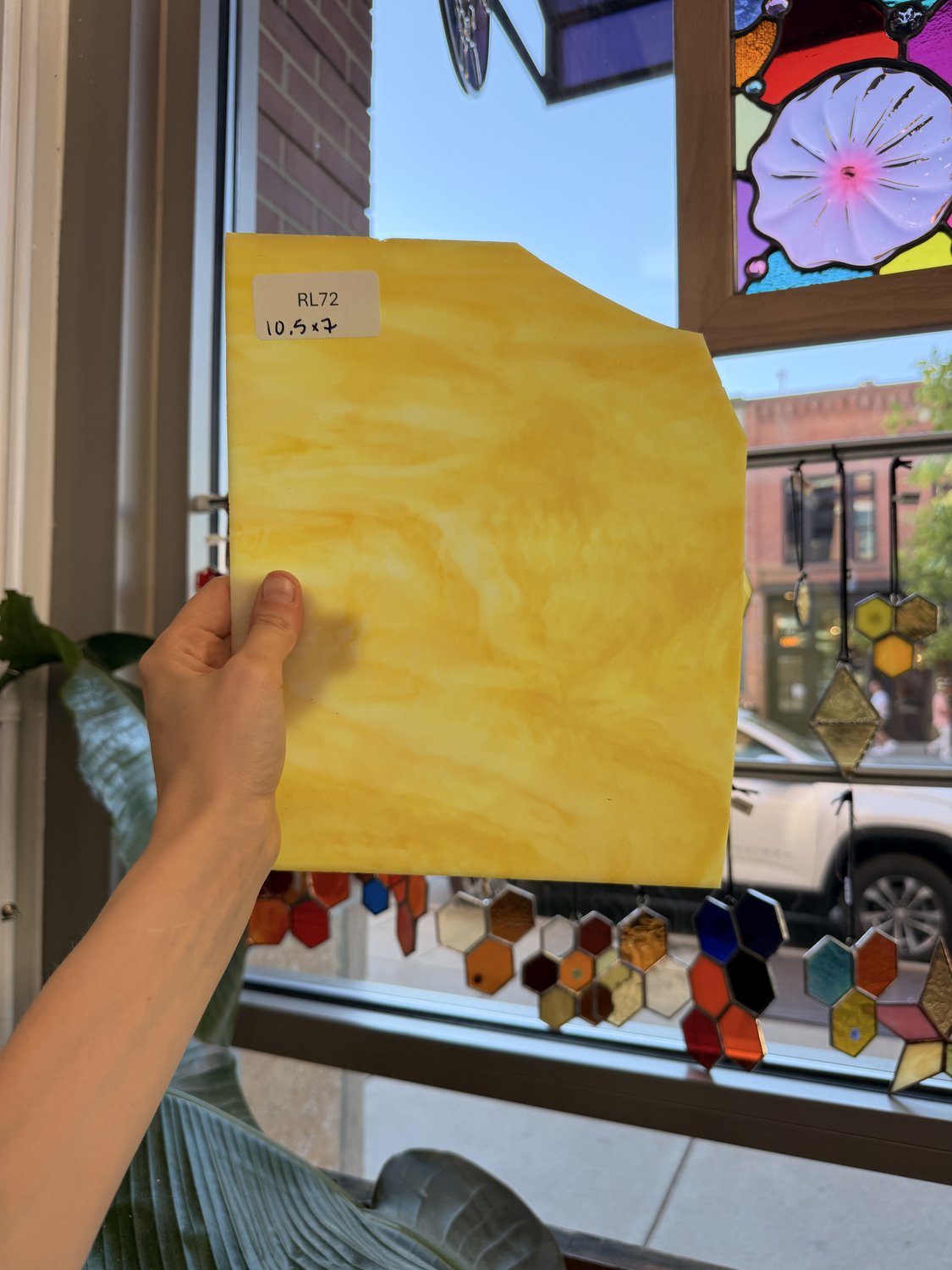 Yellow White Wispy Mixed Armstrong Sheet Glass