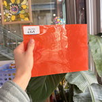 Neon Orange on Clear Flashed Mouth Blown Monarch Sheet Glass – RL731