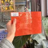 Neon Orange on Clear Flashed Mouth Blown Monarch Sheet Glass – RL731
