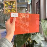 Neon Orange on Clear Flashed Mouth Blown Monarch Sheet Glass – RL732