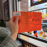 Neon Orange on Clear Flashed Mouth Blown Monarch Sheet Glass – RL732