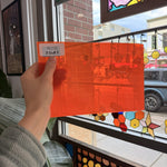 Neon Orange on Clear Flashed Mouth Blown Monarch Sheet Glass – RL732