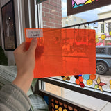 Neon Orange on Clear Flashed Mouth Blown Monarch Sheet Glass – RL732