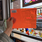 Neon Orange on Clear Flashed Mouth Blown Monarch Sheet Glass – RL733