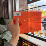 Neon Orange on Clear Flashed Mouth Blown Monarch Sheet Glass – RL734