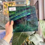 Dark Blue Green Transparent Mouthblown Lamberts Sheet Glass