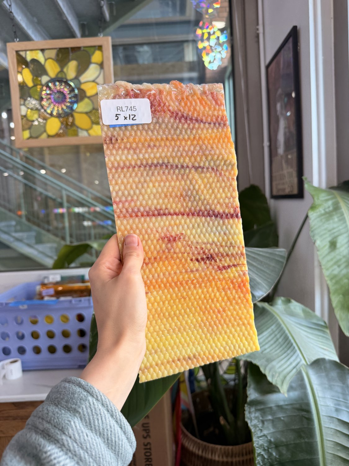 Corn White, Yellow, with Orange Textured Youghiogheny Sheet Glass